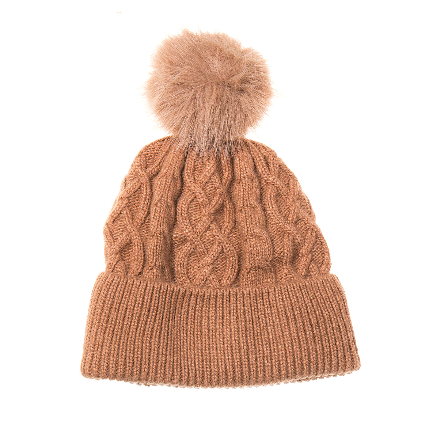 Knitted Bobble Hat - Mocha Mousse