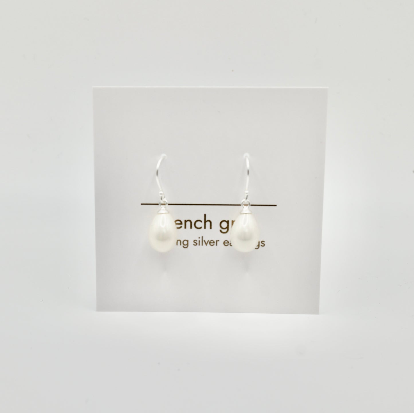 Sterling silver pearl drop earrings - Silver