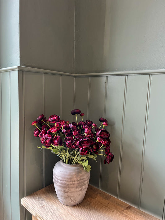 Mini Camelli Stem - Burgundy Flowers