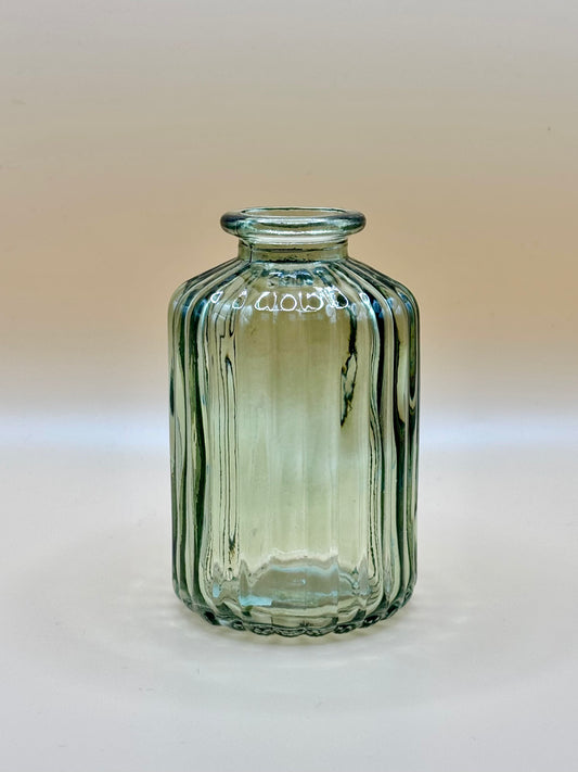 Bud Vase - Green ribbed