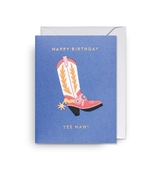 Yee Haw! Cowboy Boot Mini Birthday Card