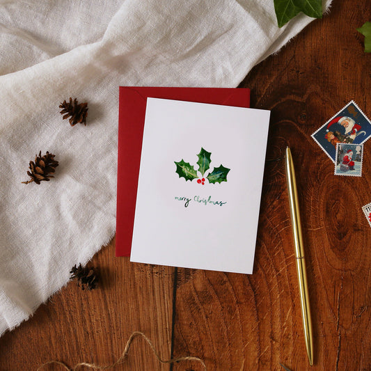 Christmas Holly Mini Card