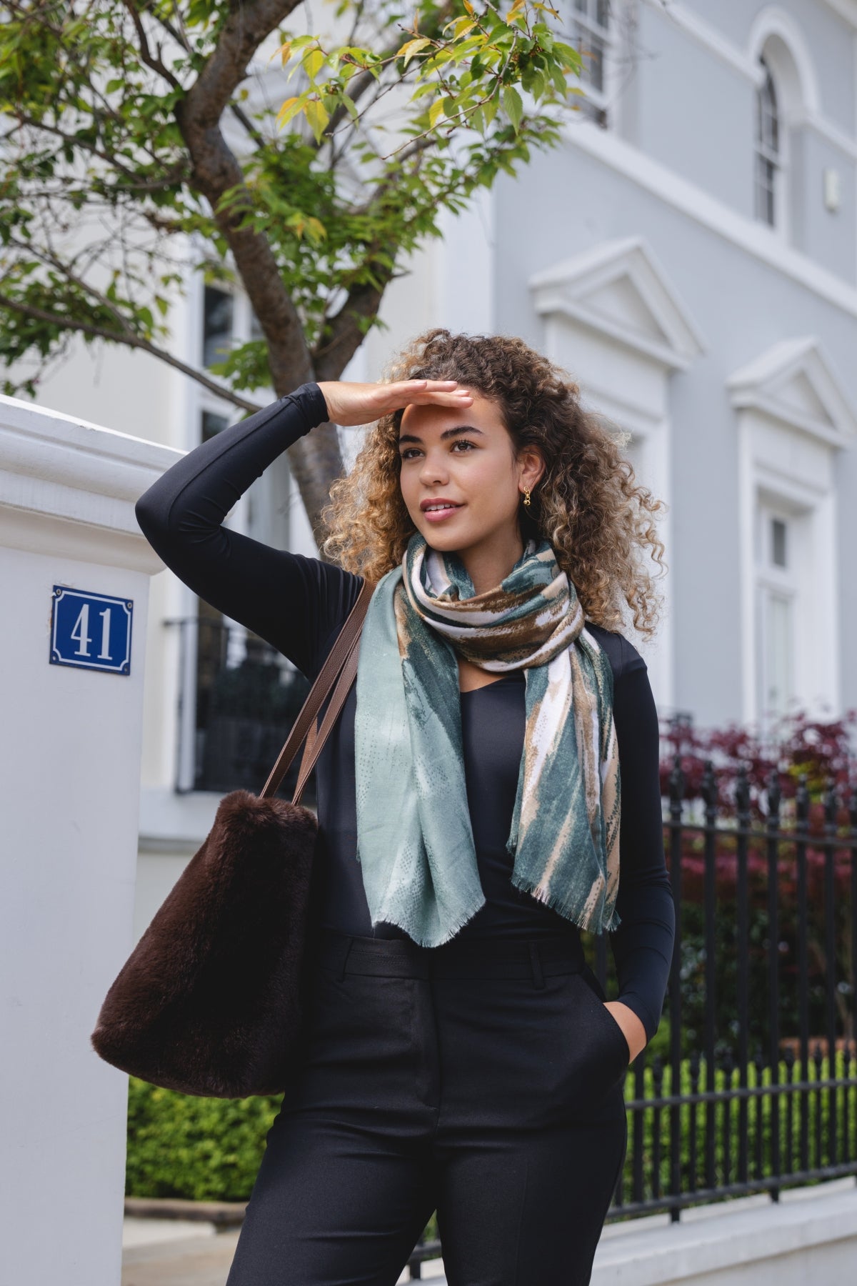 Chocolate Brown Faux Fur Tote Bag