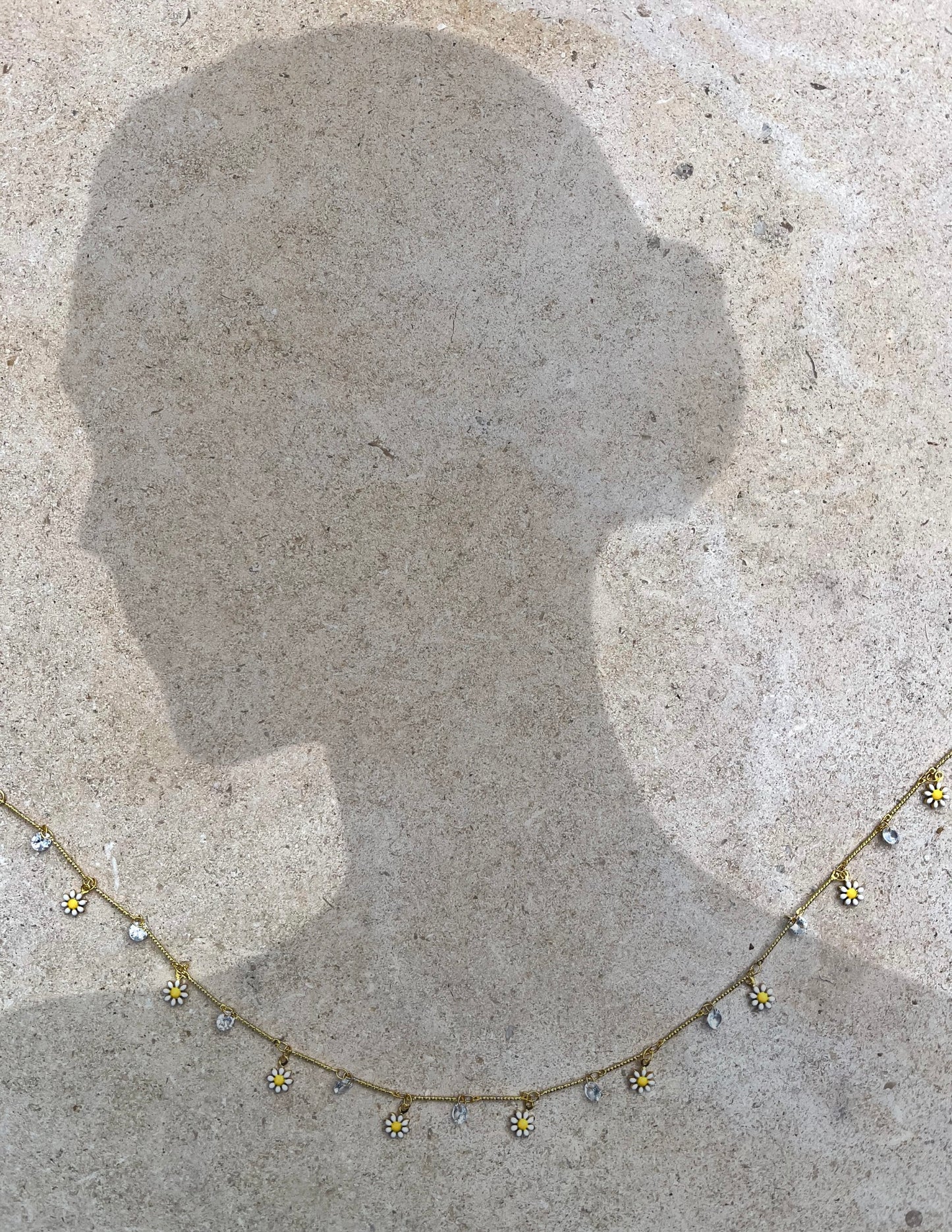 Daisy gold charm necklace