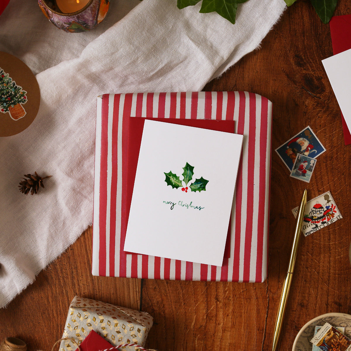 Christmas Holly Mini Card