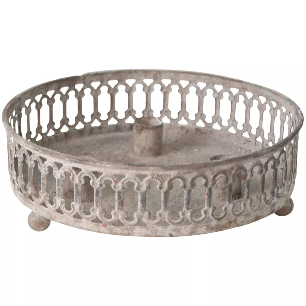 Ornate Round Stubby Candle Holder