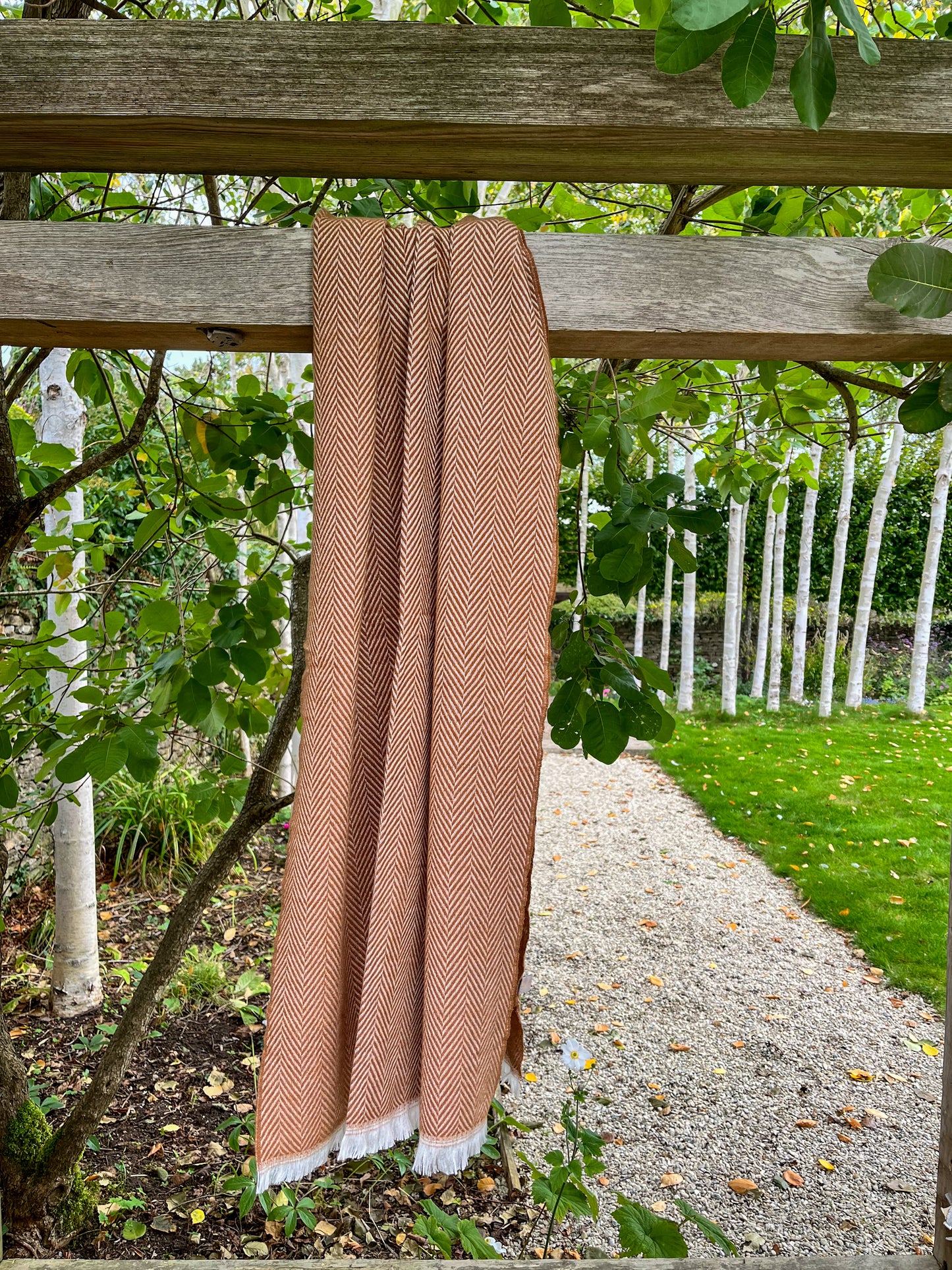 Luxe Herringbone Scarf - Mocha Mousse