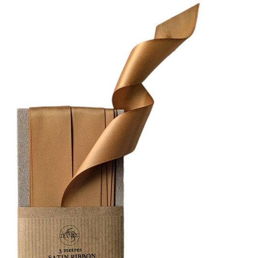 GOLD Luxury Double Faced Satin Silk Ribbon, 25mm x 3M