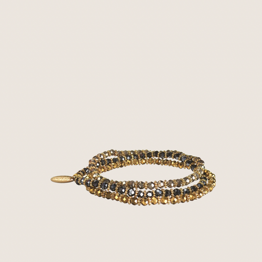 Crystal Trinity Bracelet - Gun Metal / Pewter / Old Gold