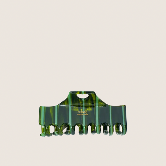 Stripe Claw Hair Clip - Green