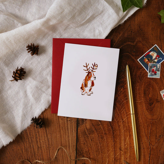 Christmas Dog & Robin Mini Card