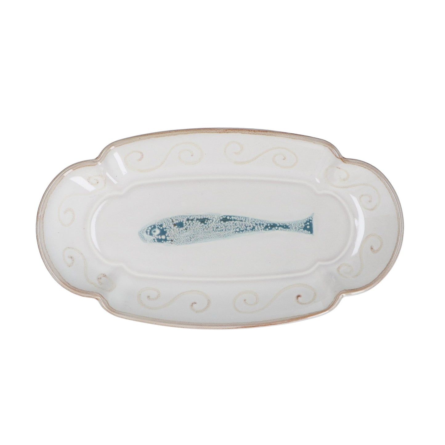 Stoneware Oval Fluted Sardine Plate