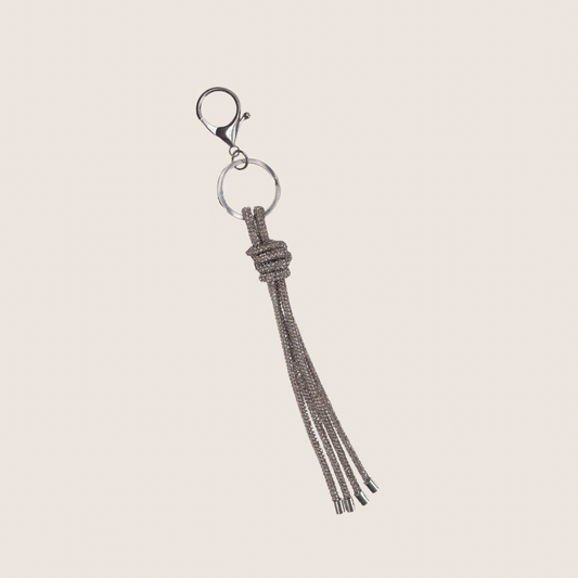Diamond Knotted Bag Charm - Gun Metal