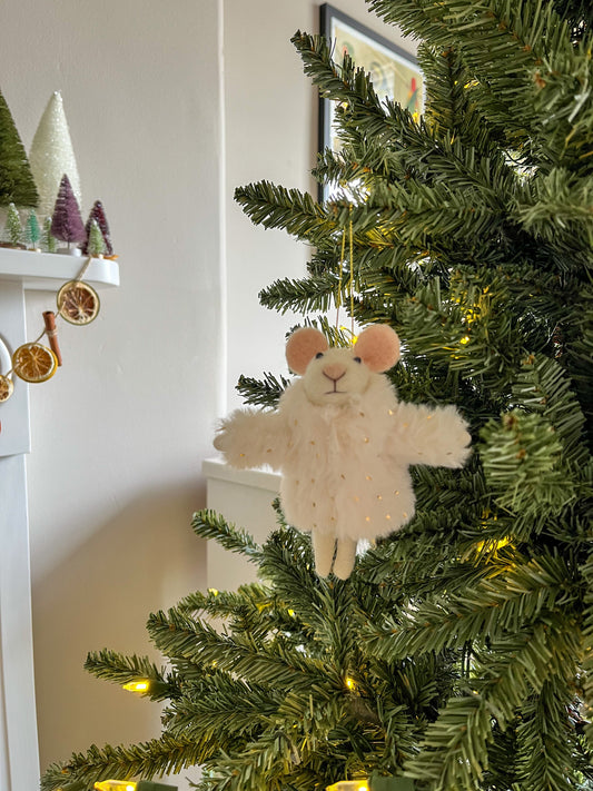 Mouse in a white coat - Christmas decoration