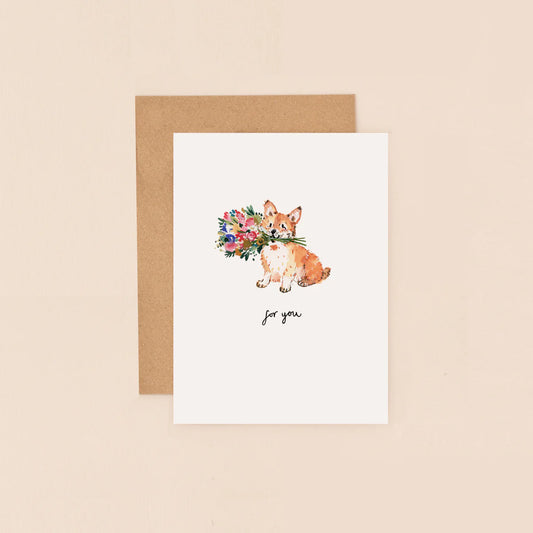 Corgi flowers Mini Card