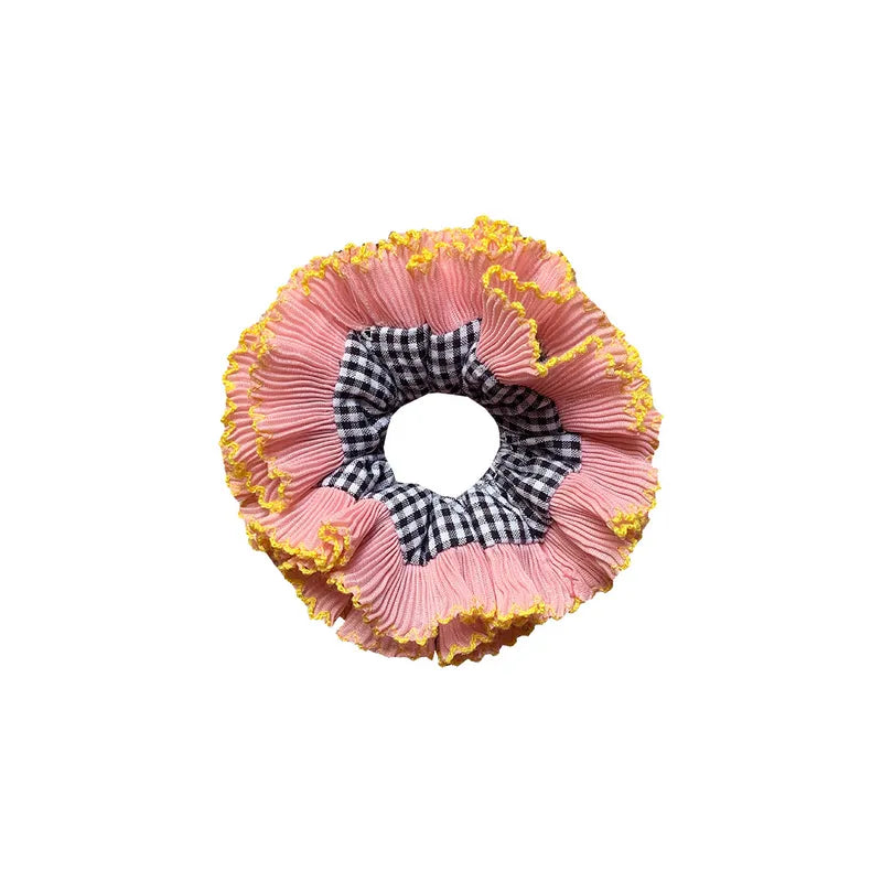 Gingham pink and blue giant Scrunchie