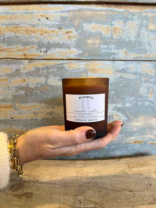 Bluebell Brown Glass Candle