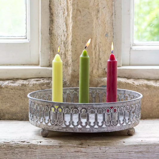 Ornate Round Stubby Candle Holder