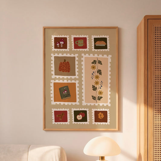 Autumn Stamps Art Print