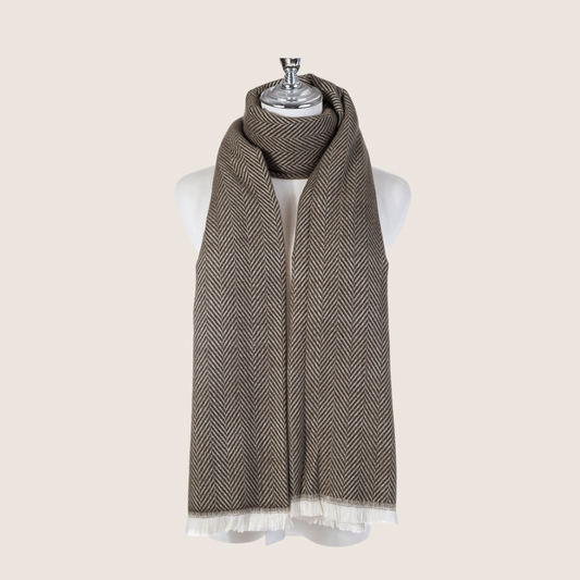 Luxe Herringbone Scarf - Olive