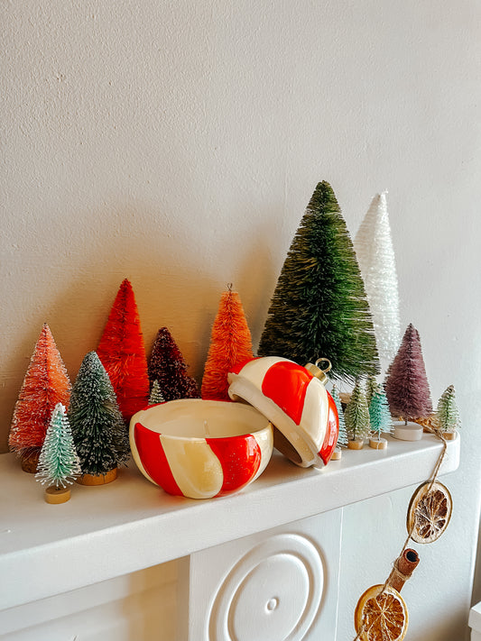 Candy Cane Stripe Bauble Cinnamon Candle