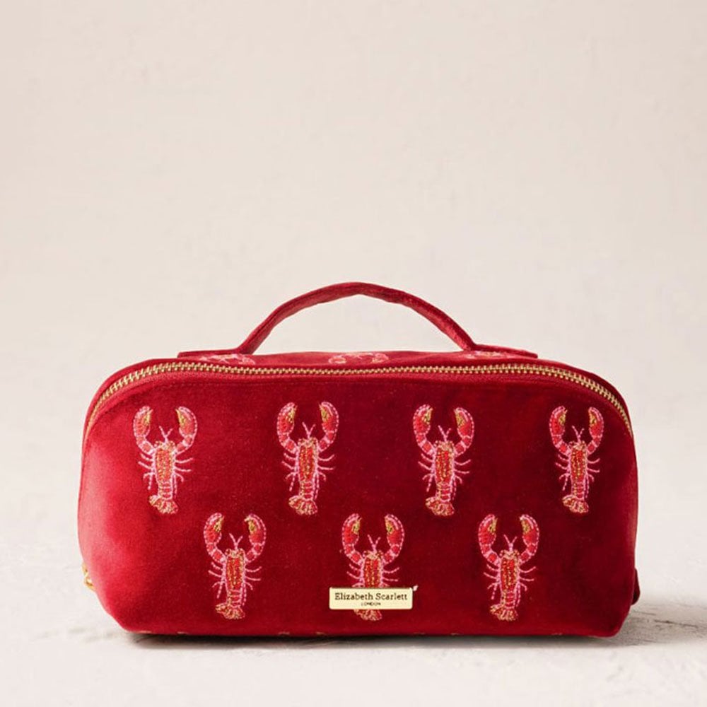 Elizabeth Scarlett Lobster Open Flat Makeup Bag - Red