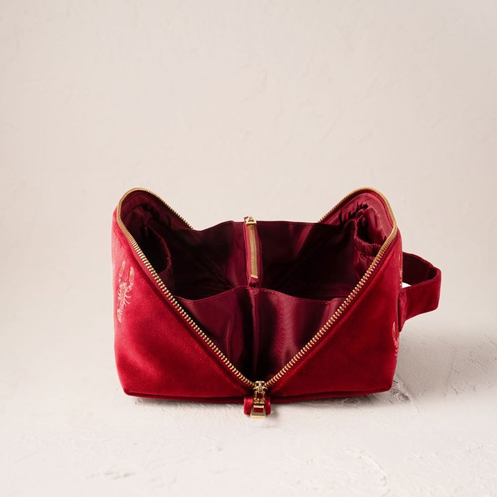 Elizabeth Scarlett Lobster Open Flat Makeup Bag - Red