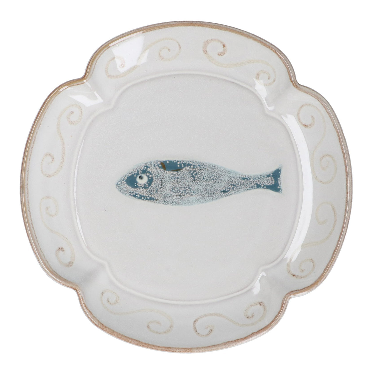 Stoneware Fluted Fish Plate