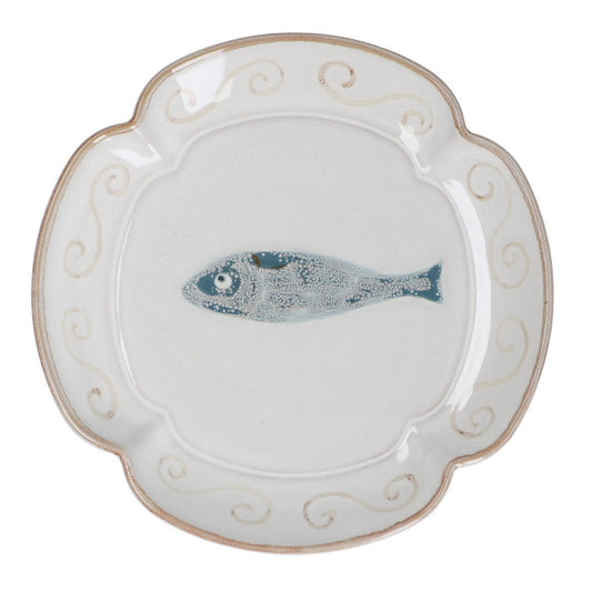 Stoneware Fluted Fish Plate