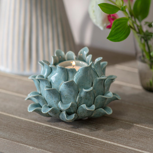 Tresco Sage Petal Candle Holder