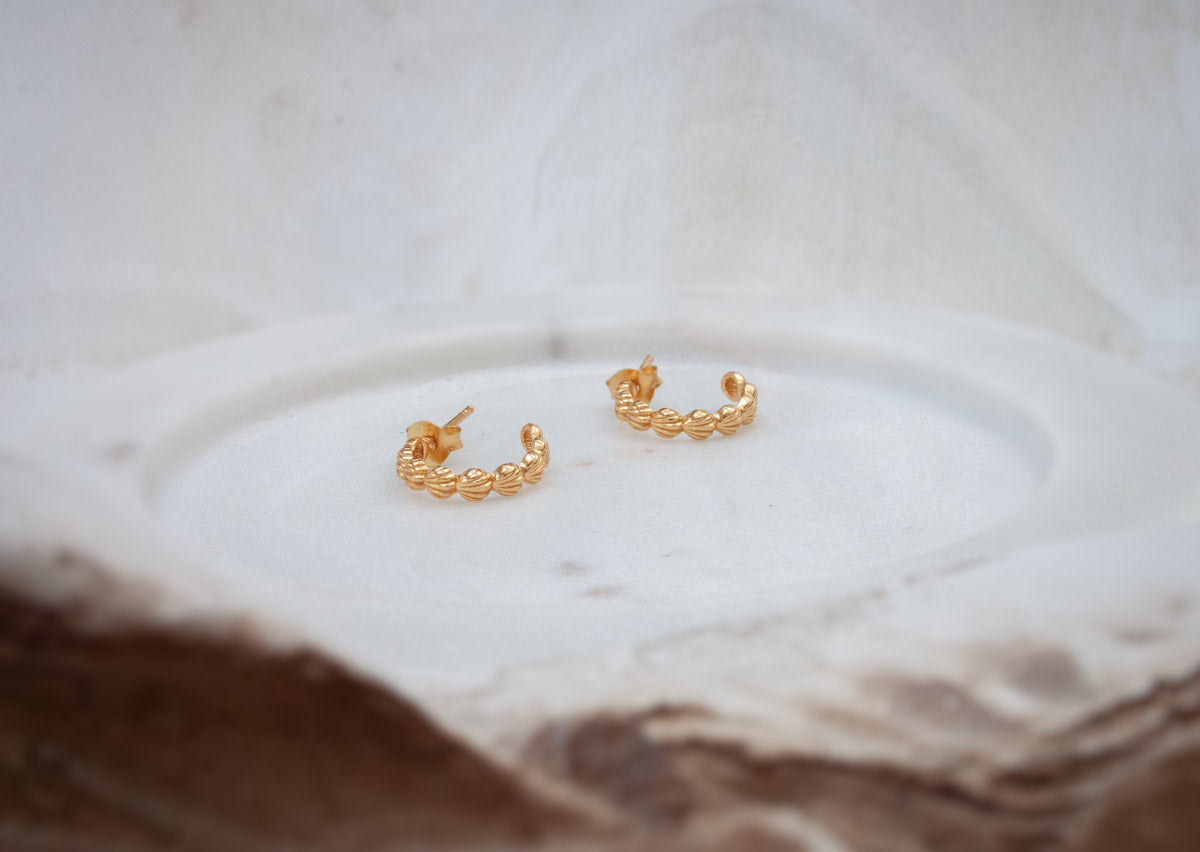 Sterling Silver Mini Shell Hoops