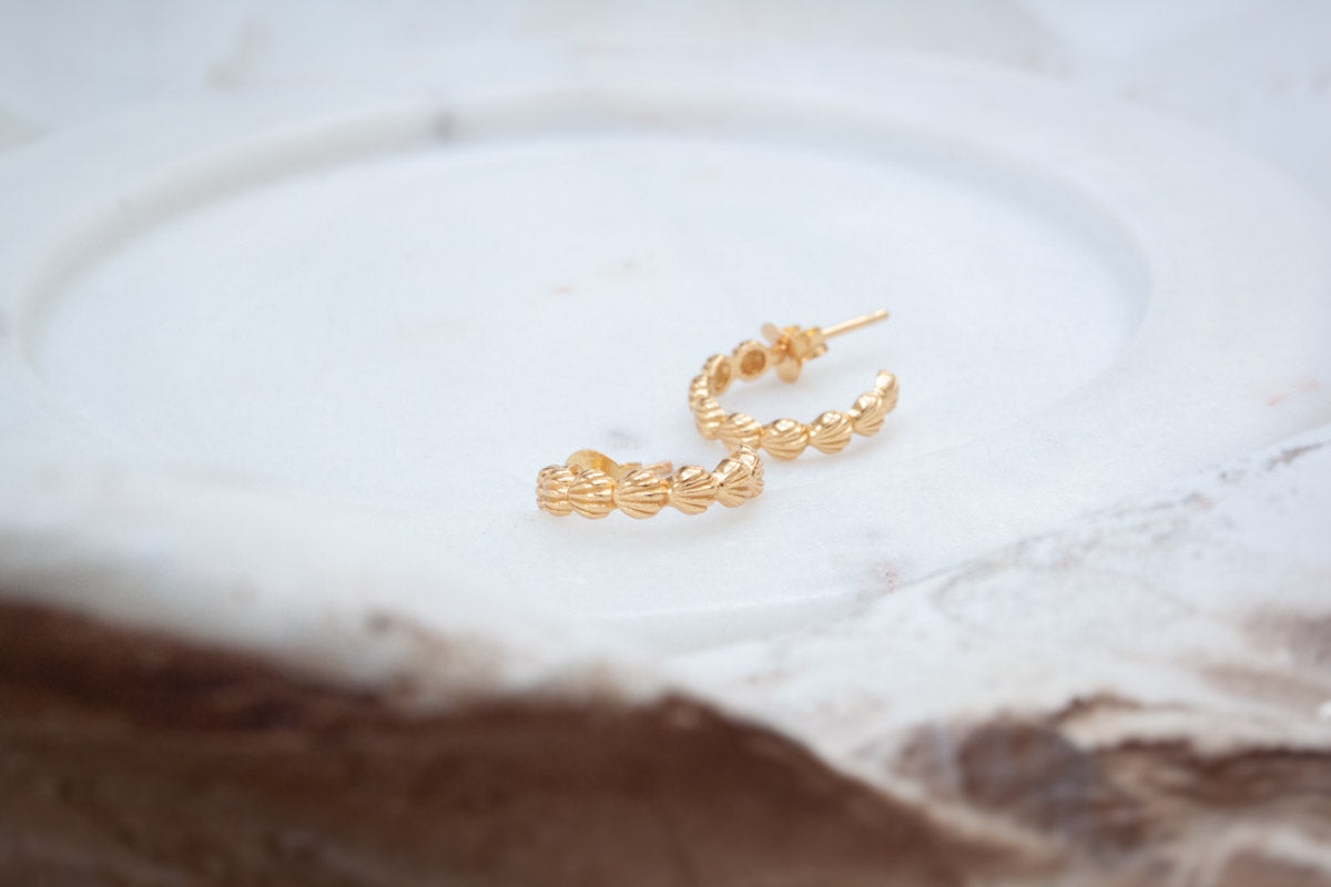 Sterling Silver Mini Shell Hoops