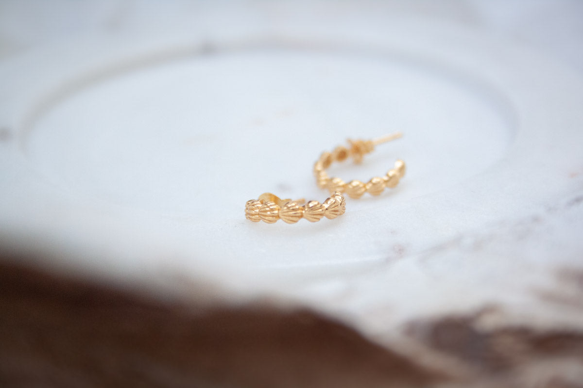 Sterling Silver Mini Shell Hoops