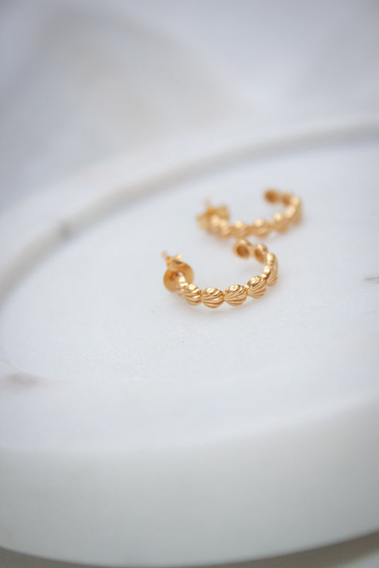 Sterling Silver Mini Shell Hoops