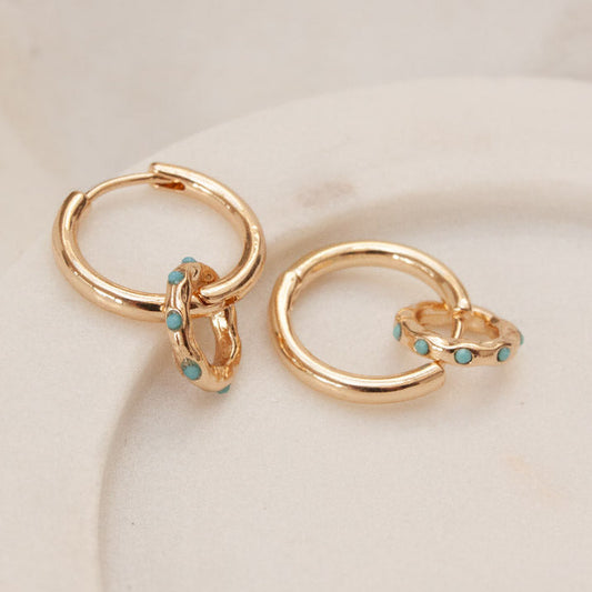 Mallorca Small Huggie Earrings - Blue