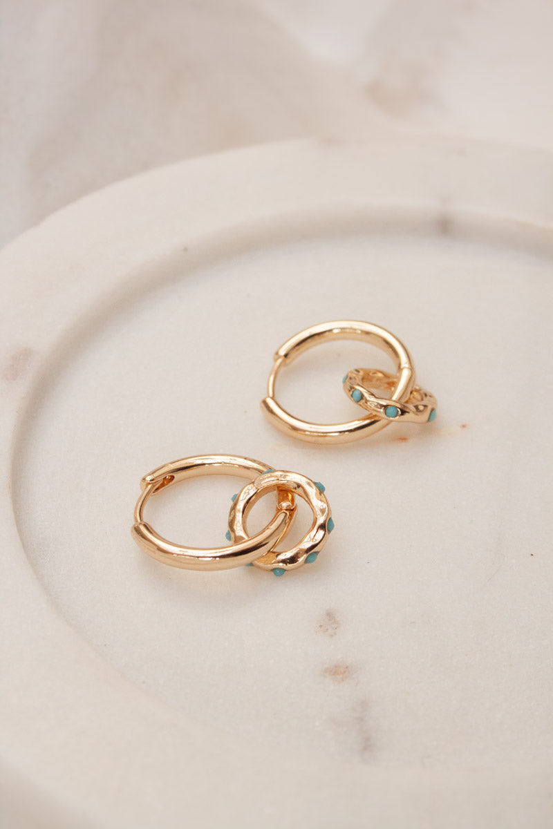 Mallorca Small Huggie Earrings - Blue