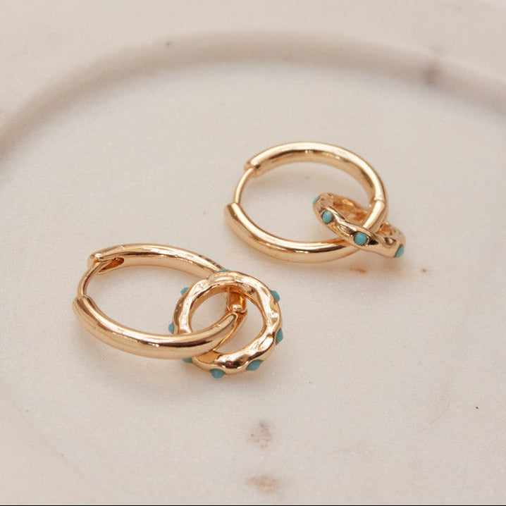 Mallorca Small Huggie Earrings - Blue