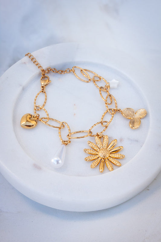 Golden Meadow Charm Bracelet