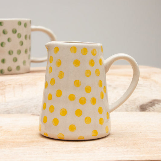 Stoneware Spotty Mini Jug - Yellow