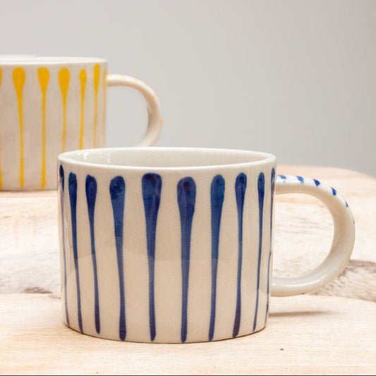 Stoneware Stripe Mug - Blue