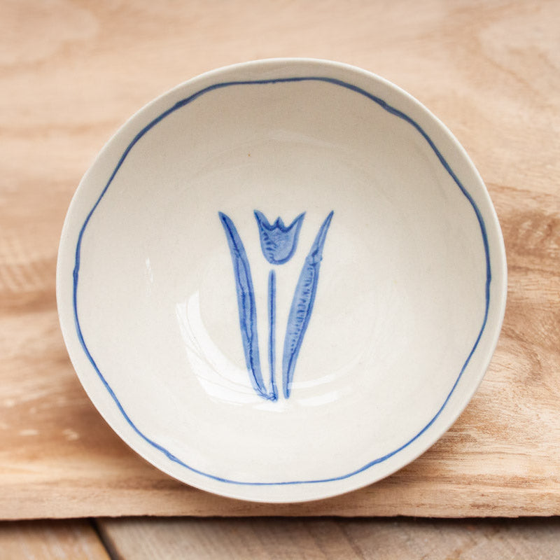 Stoneware Mini Tulip Bowl - Blue
