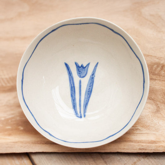 Stoneware Mini Tulip Bowl - Blue