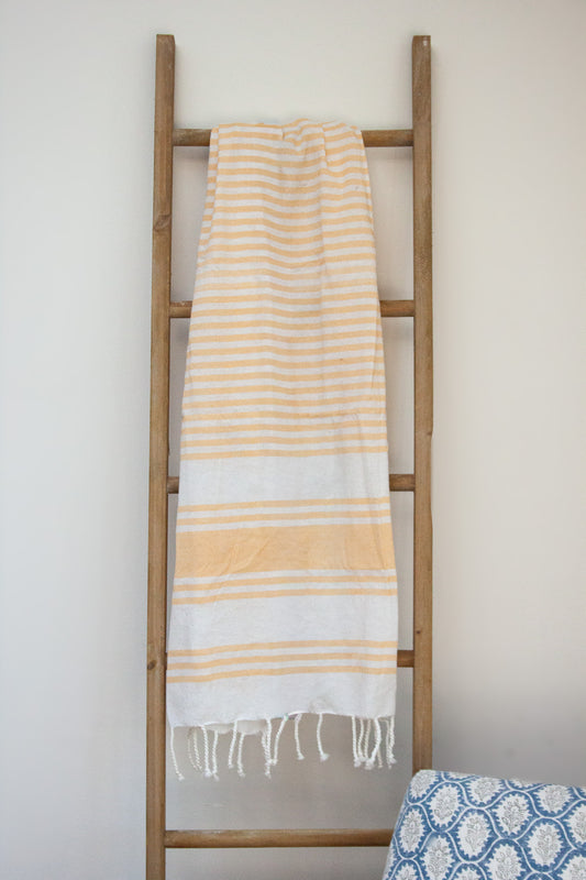 Yellow Hammam Stripe Spa Towel