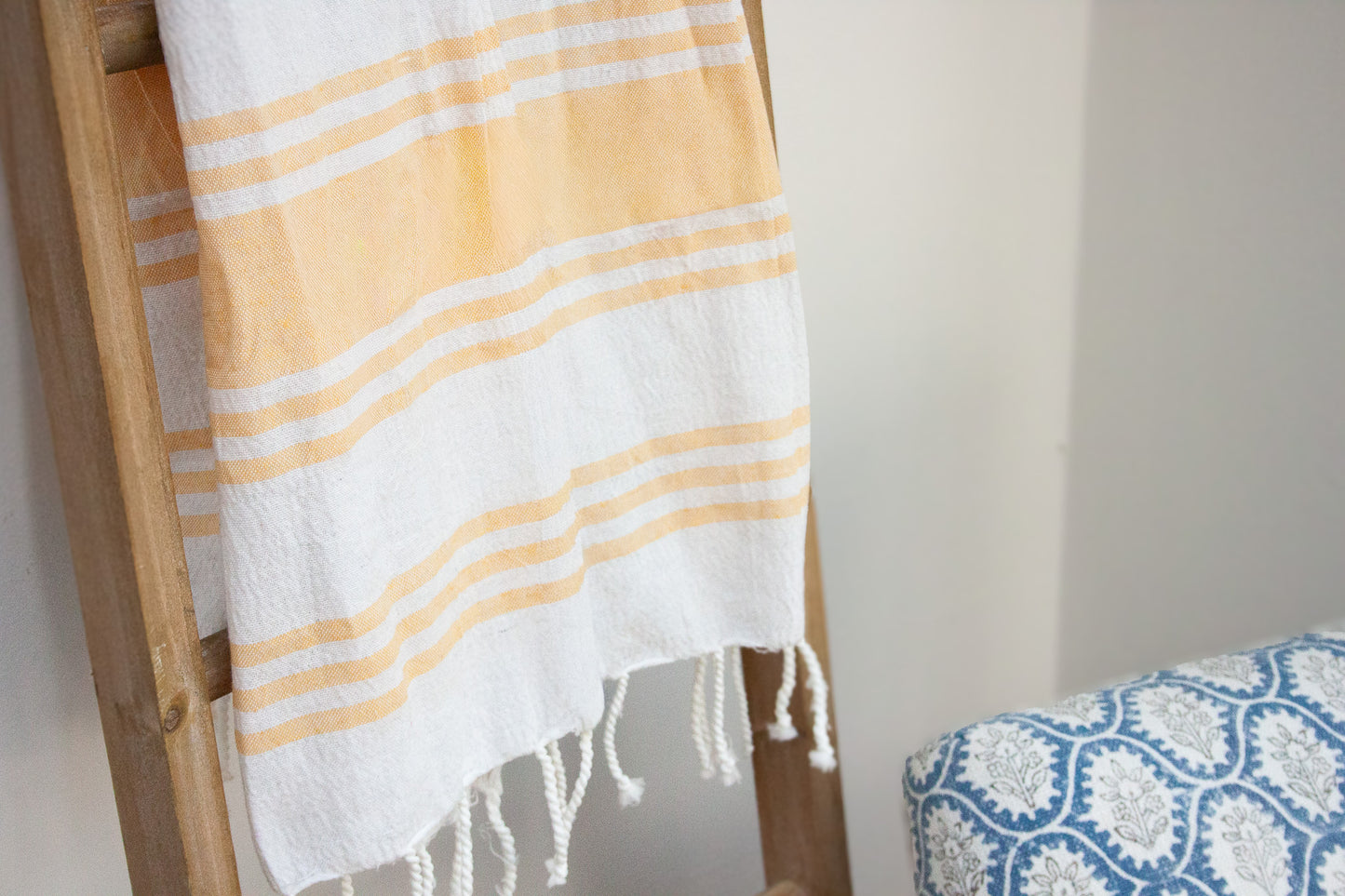 Yellow Hammam Stripe Spa Towel