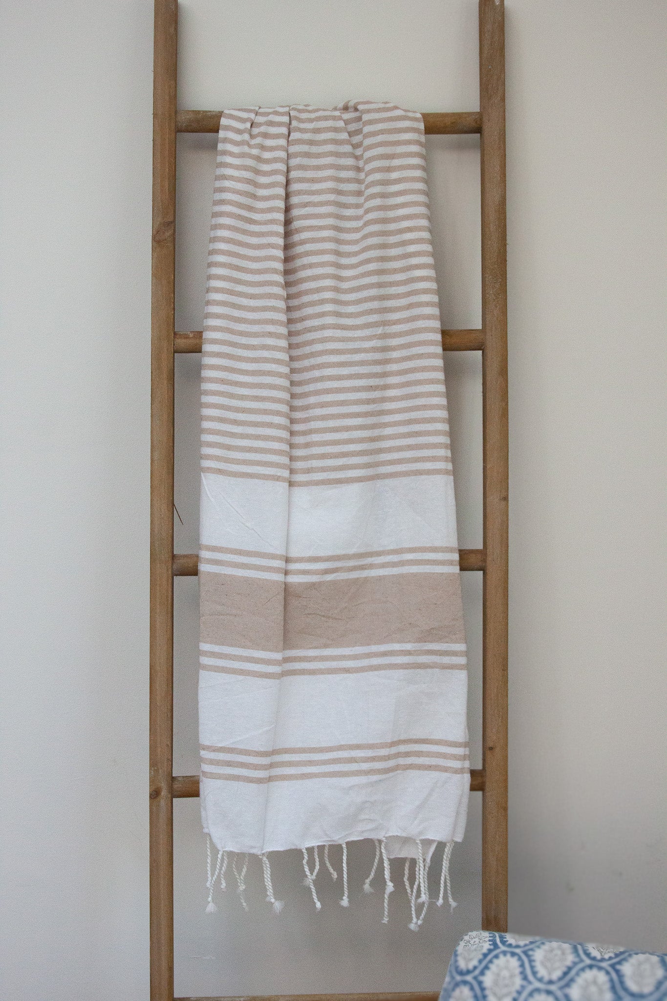 Beige Hammam Stripe Spa Towel