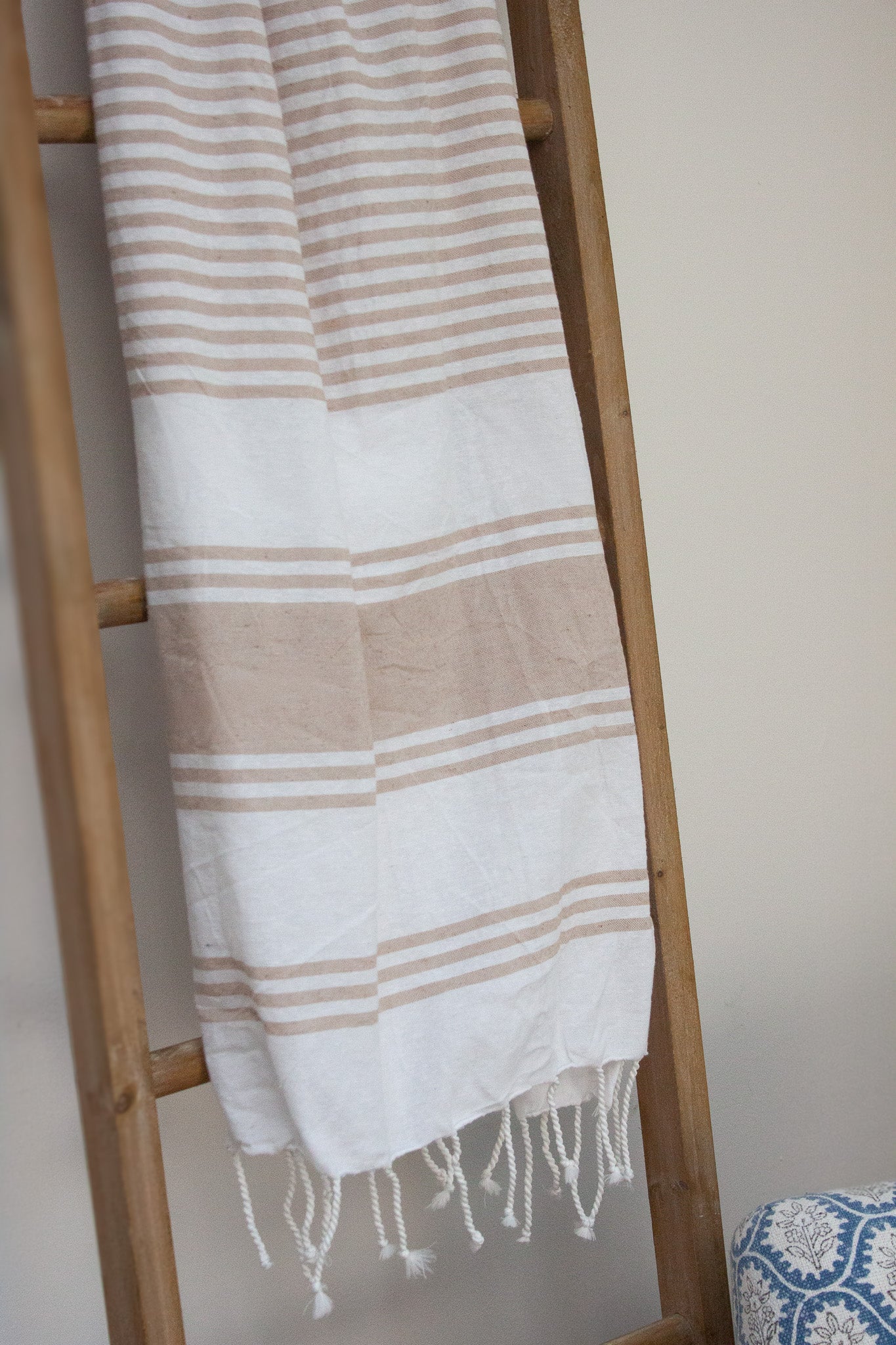 Beige Hammam Stripe Spa Towel