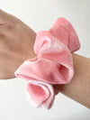Large Velvet Scrunchie Baby Pink