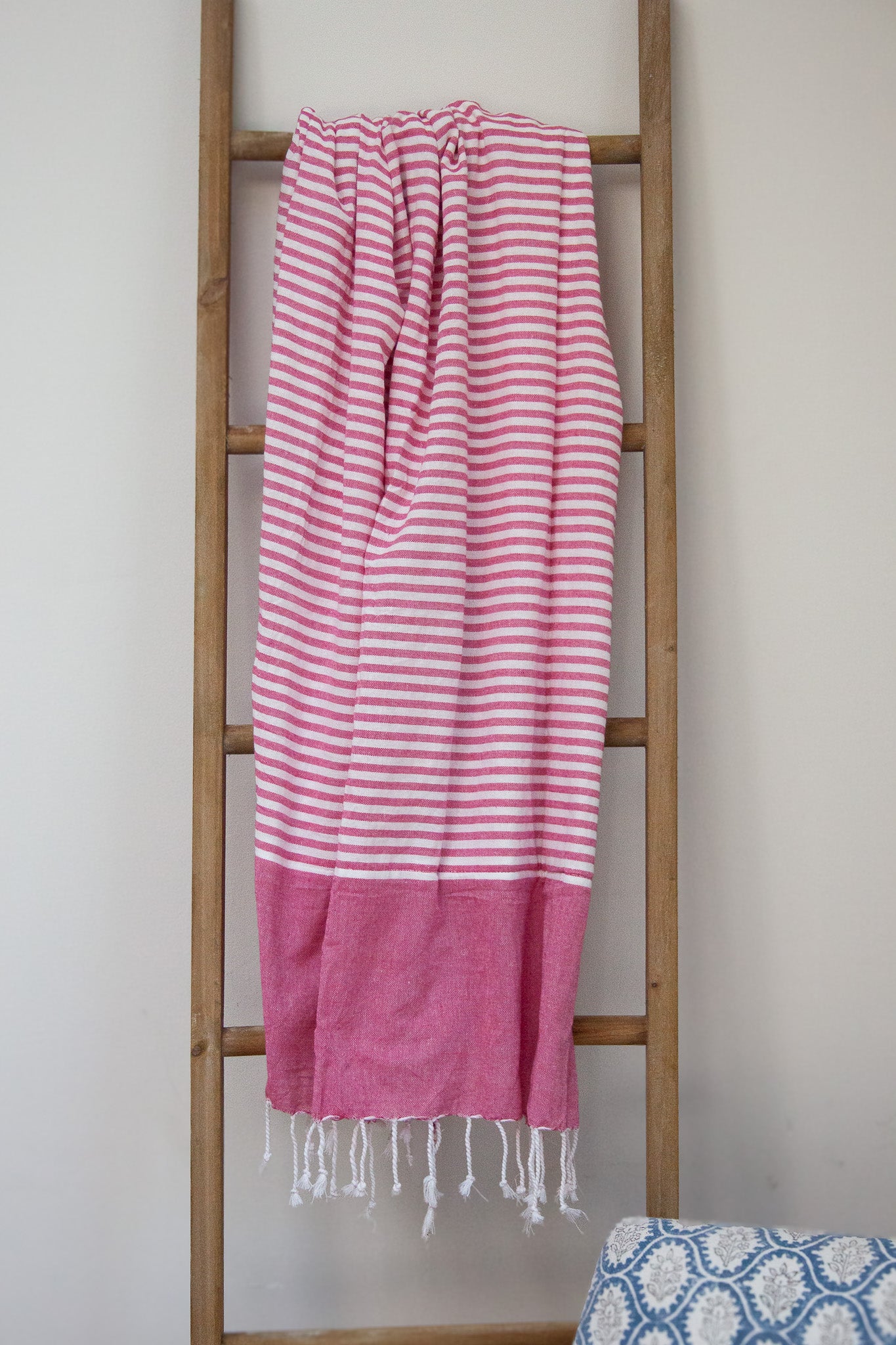 Pink Striped Spa Towel (with pocket)