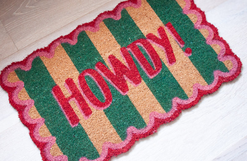 Howdy Stripe Coir Doormat – 45 x 75cm