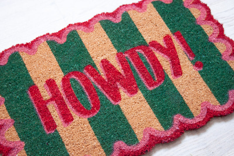Howdy Stripe Coir Doormat – 45 x 75cm